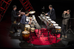 The members of Third Coast Percussion perform after a TEDx event in 2014. / Photo by Barbara Johnston