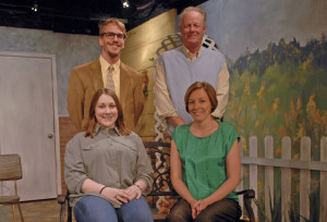 Featured in the Lemon Bay Playhouse production of "Proof" are, clockwise from upper left, Mike Hilton, Ric Goodwin, Wendi Scianna and Mariah Hilton. PHOTO PROVIDED BY LEMON BAY PLAYHOUSE