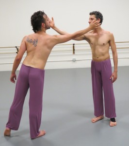 David Nava and Pedro Batista in the same sex pas de deux from the sixth movement of Kris Anthony's "When We No Longer Touch." / Staff photo by Carrie Seidman