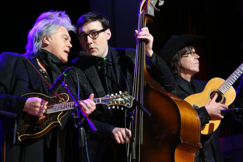 From left, Marty Stuart, Chris Scruggs and Kenny Vaughan of the Fabulous Superlatives perform at The Country Music Hall of Fame 2015 Medallion Ceremony at Country Music Hall of Fame and Museum on  Oct. 25, 2015 in Nashville. (Photo by Laura Roberts/Invision/AP archive)