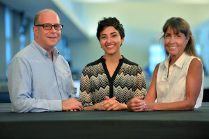 From left, arts editor Jay Handelman with arts writers Dahlia Ghabour and Carrie Seidman. Staff photo / Mike Lang