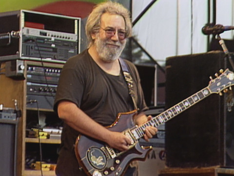 Jerry Garcia seen performing with Grateful Dead concert from Sullivan Stadium in Foxboro, Massachusetts, on July 2, 1989.  COURTESY PHOTO
