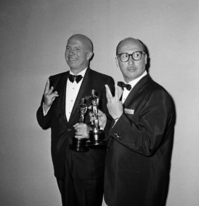 Lyricist Sammy Cahn, left, with composer Jimmy Van Heusen won three Academy Awards together. Cahn's career as a hit songwriter is celebrated in the FST Cabaret show "Come Fly With Me." AP PHOTO