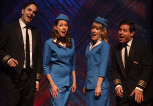 From left, David Zack, Mindy Montavon, Samantha Dunn and Perry Lambert in "Come Fly With Me," a celebration of the lyrics of Sammy Cahn at Florida Studio Theatre's Court Cabaret. PHOTO PROVIDED BY FST