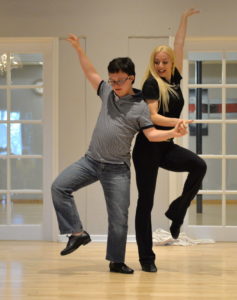 Michael Devita practices his solo with instructor Sarah Haworth. Devita took up dancing after watching the lessons of his younger sister, Gabby, who dances competitively with Haworth's professional partner, Maks Lototskyy. STAFF PHOTO / MIKE LANG
