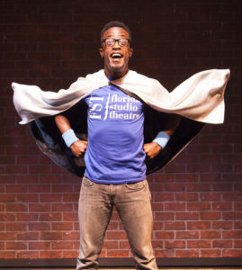 Patrick A. Jackson plays a superhero star in "Zap! Bang! Pow!" an improv show for young audiences at Florida Studio Theatre. MATTHEW HOLLER PHOTO/FST
