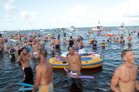 Hundreds of people participated last year in the Freedom Swim. HT ARCHIVE