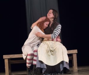 Chloe Mantrippe, left, as Hetty Feather, and Sarah Goddard in a scene from the American premiere of "Hetty Feather" at Asolo Repertory Theatre. CLIFF ROLES PHOTO/ASOLO REP