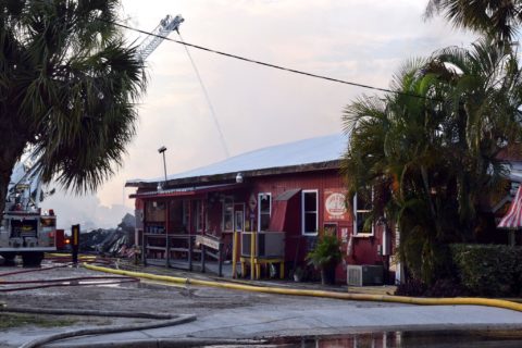 J.R's Old Packinghouse Cafe, 987 S. Packinghouse Road, Sarasota, was damaged in Friday's fire. STAFF PHOTO / CARLOS MUNOZ