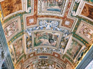 The ceiling of the Sistine Chapel isn't the only famous one in the Vatican Museum. It is also home to the Gallery of Maps, which features 40 maps of the Italian peninsula as well as a decorated ceiling. KELLY HATTON PHOTO