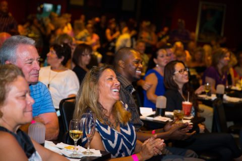 Patrons gather at McCurdy's Comedy Theatre in downtown Sarasota, Fla., on Monday, June 9, 2014. The new theatre is located at 1923 Ringling Blvd. / (June 9, 2014; Corespondent Photo by Casey Brooke Lawson)