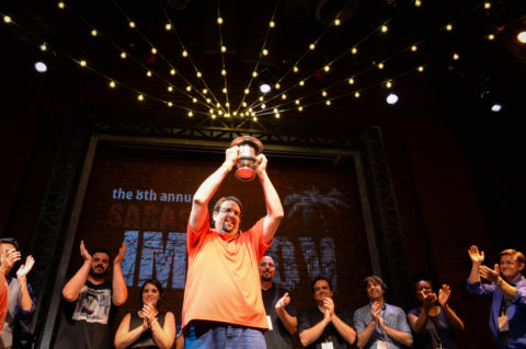Jay Hopkins was the winner of the late night FAST competition during the 8th annual Sarasota Improv Festival at Florida Studio Theatre. The evening featured improv groups from around the state of Florida. STAFF PHOTO / RACHEL S. O'HARA
