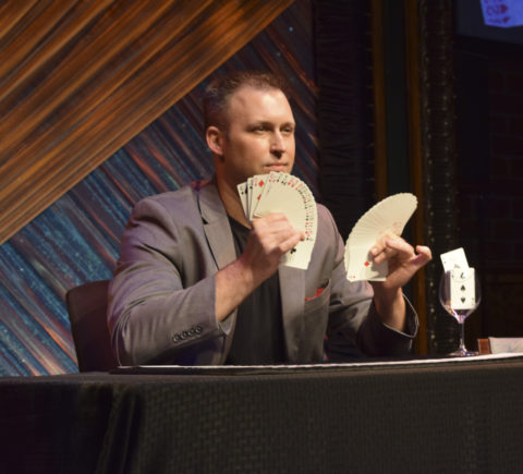Jason Michaels performs a variety of card tricks in "The Card Shark" at Florida Studio Theatre's Court Cabaret. PHOTO PROVIDED BY FST