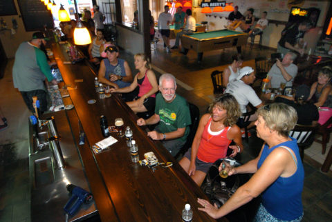 After completing the weekly Hump Day 5K most runners usually enjoy a beer and socialize inside Mr. Beery's. April 10, 2013 Photo by Carla Varisco-Williams